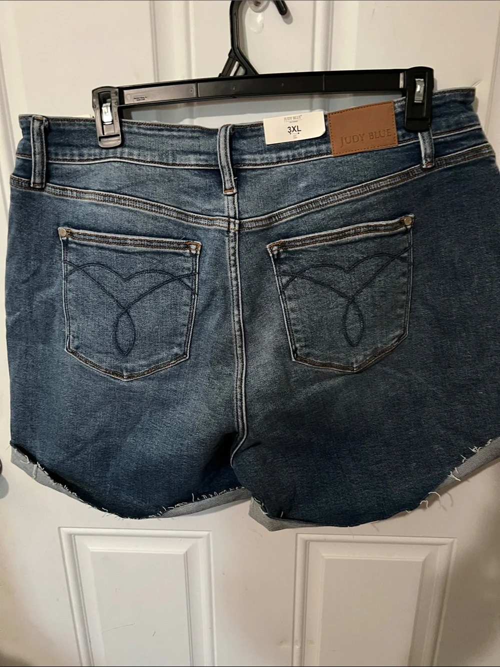 New 3X Judy Blue Dark Indigo High-Rise Jeans with Leather Patch - Picture 5 of 5